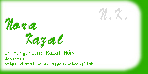 nora kazal business card